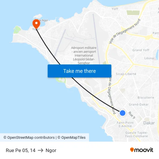 Rue Pe 05, 14 to Ngor map