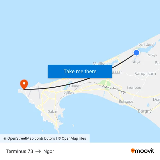 Terminus 73 to Ngor map