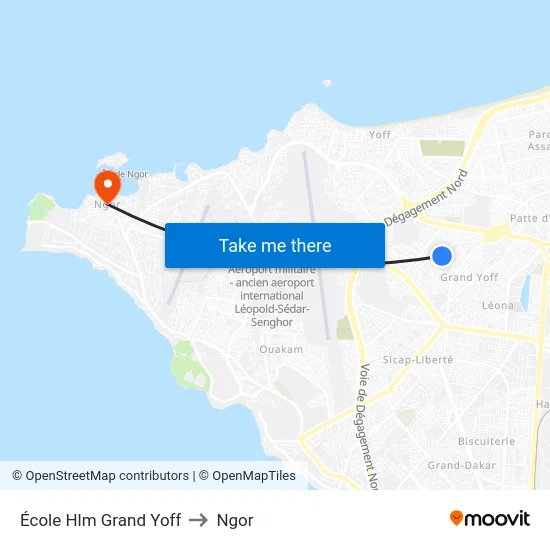 École Hlm Grand Yoff to Ngor map
