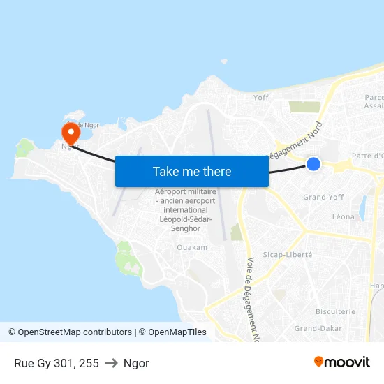 Rue Gy 301, 255 to Ngor map