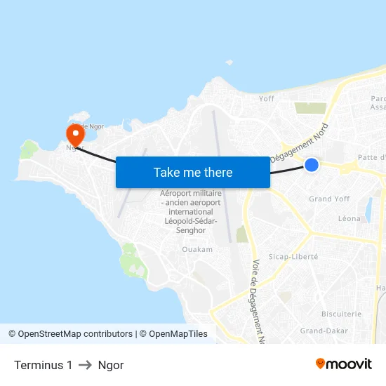 Terminus 1 to Ngor map