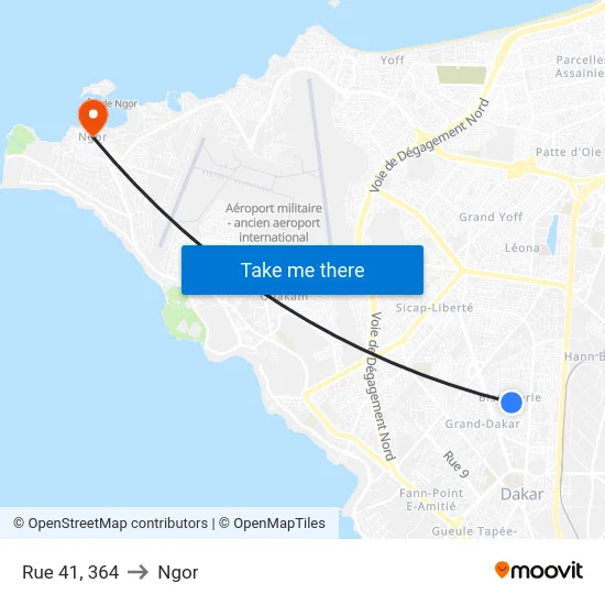 Rue 41, 364 to Ngor map