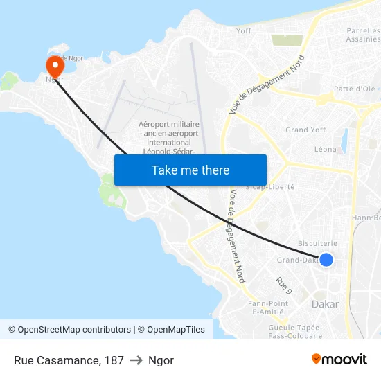 Rue Casamance, 187 to Ngor map