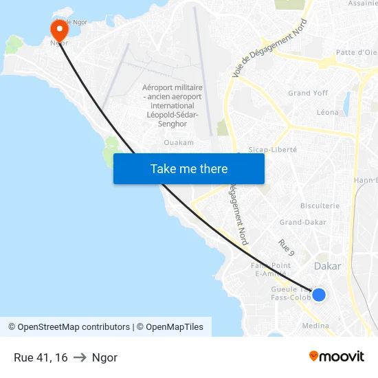 Rue 41, 16 to Ngor map