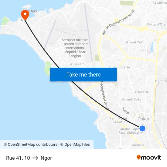 Rue 41, 10 to Ngor map