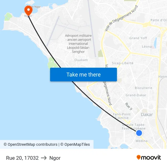 Rue 20, 17032 to Ngor map