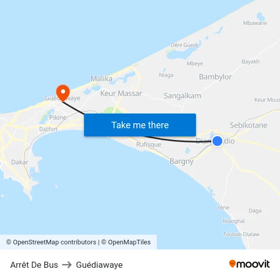 Arrêt De Bus to Guédiawaye map