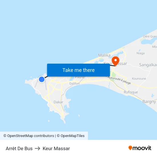 Arrêt De Bus to Keur Massar map