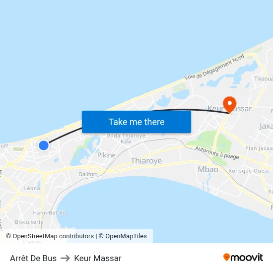 Arrêt De Bus to Keur Massar map