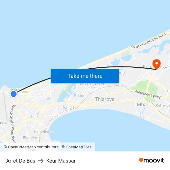 Arrêt De Bus to Keur Massar map