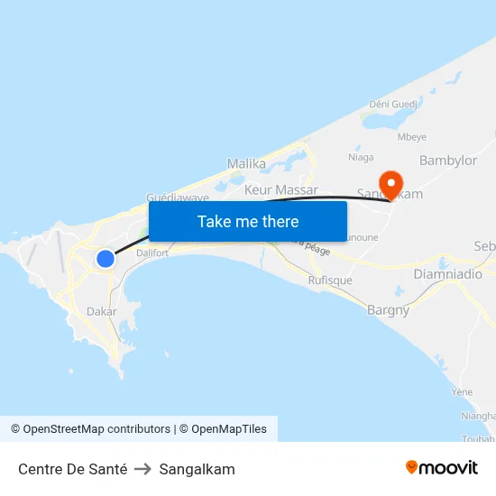 Centre De Santé to Sangalkam map