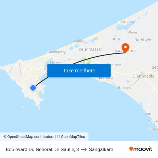 Boulevard Du General De Gaulle, 3 to Sangalkam map