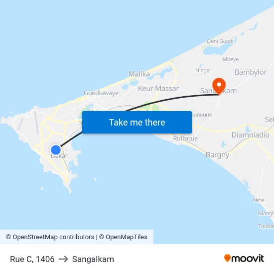 Rue C, 1406 to Sangalkam map