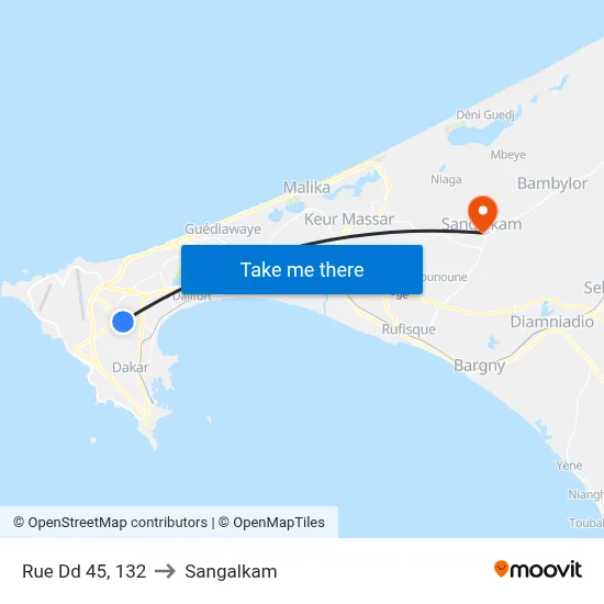 Rue Dd 45, 132 to Sangalkam map