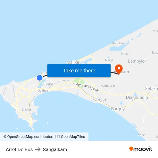 Arrêt De Bus to Sangalkam map
