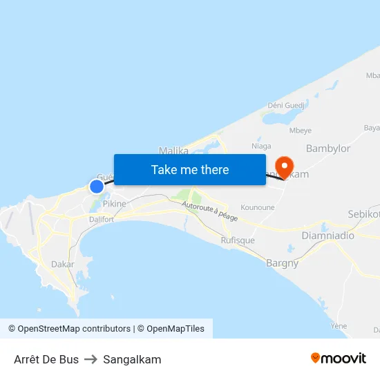 Arrêt De Bus to Sangalkam map
