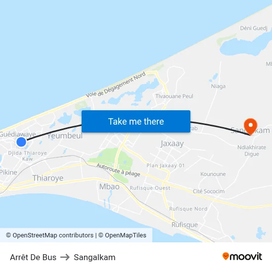 Arrêt De Bus to Sangalkam map