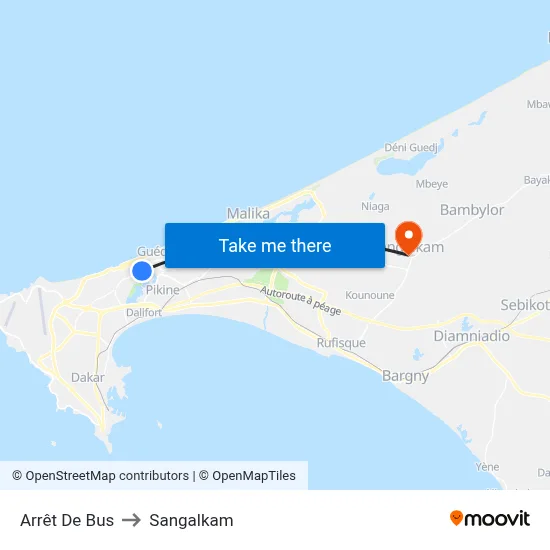 Arrêt De Bus to Sangalkam map