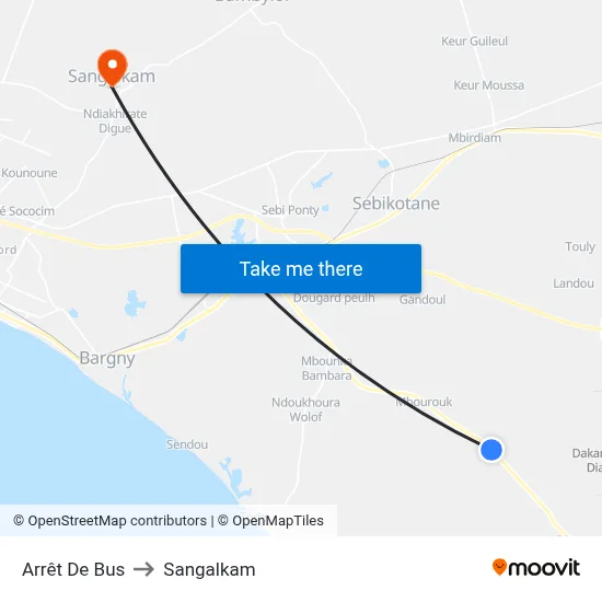 Arrêt De Bus to Sangalkam map