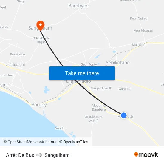 Arrêt De Bus to Sangalkam map