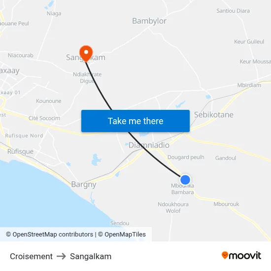 Croisement to Sangalkam map