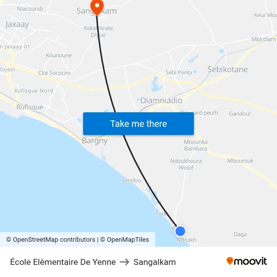 École Elèmentaire De Yenne to Sangalkam map