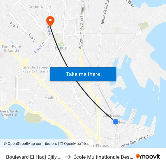Boulevard El Hadj Djily Mbaye, 55 to École Multinationale Des Telecoms map