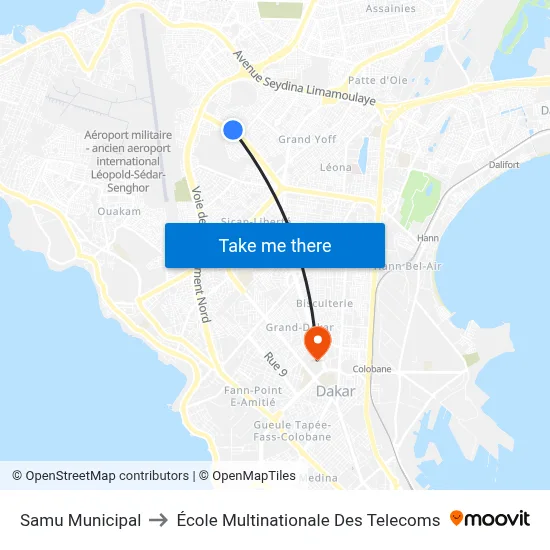 Samu Municipal to École Multinationale Des Telecoms map