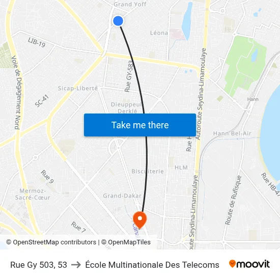 Rue Gy 503, 53 to École Multinationale Des Telecoms map