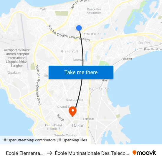 Ecolé Elementaire to École Multinationale Des Telecoms map