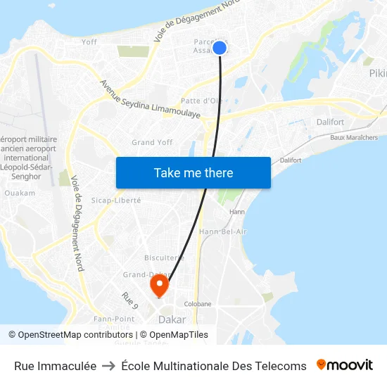 Rue Immaculée to École Multinationale Des Telecoms map
