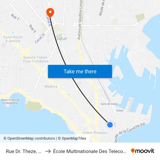 Rue Dr. Theze, 40 to École Multinationale Des Telecoms map