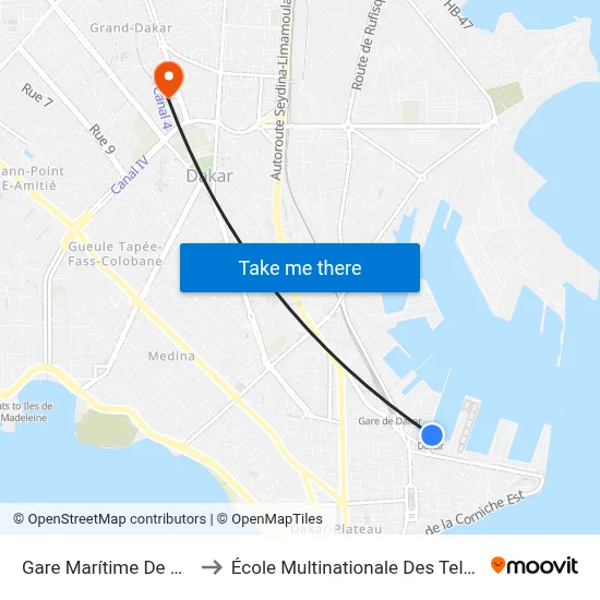 Gare Marítime De Dakar to École Multinationale Des Telecoms map