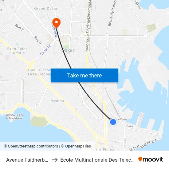 Avenue Faidherbe, 7 to École Multinationale Des Telecoms map