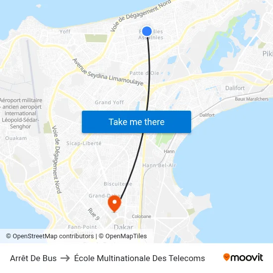 Arrêt De Bus to École Multinationale Des Telecoms map