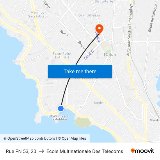 Rue FN 53, 20 to École Multinationale Des Telecoms map