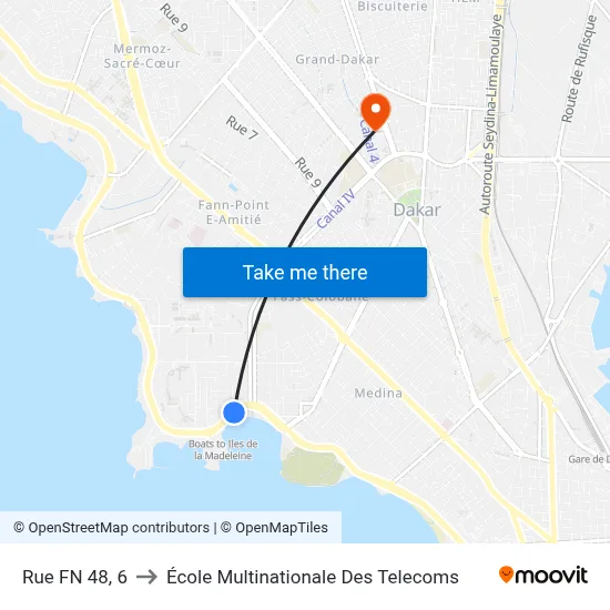 Rue FN 48, 6 to École Multinationale Des Telecoms map