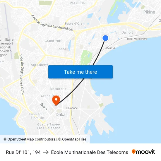 Rue Df 101, 194 to École Multinationale Des Telecoms map