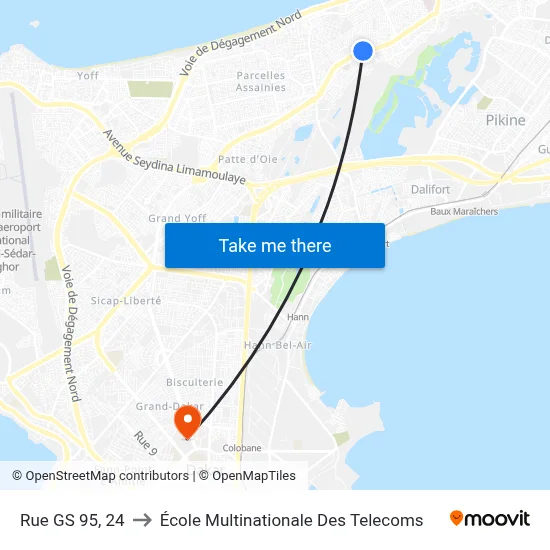Rue GS 95, 24 to École Multinationale Des Telecoms map