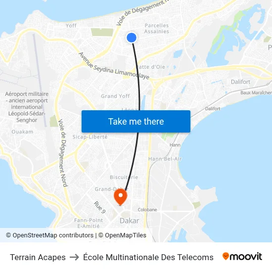 Terrain Acapes to École Multinationale Des Telecoms map