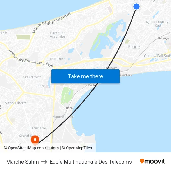 Marché Sahm to École Multinationale Des Telecoms map