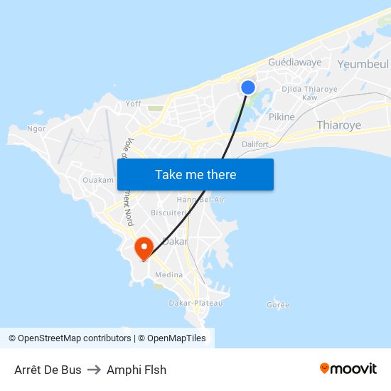 Arrêt De Bus to Amphi Flsh map