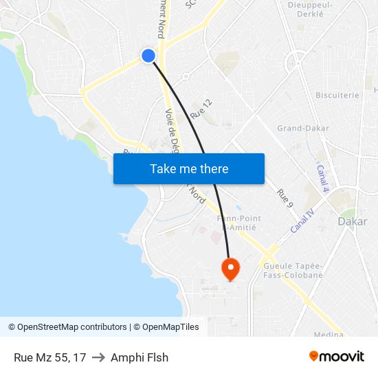 Rue Mz 55, 17 to Amphi Flsh map