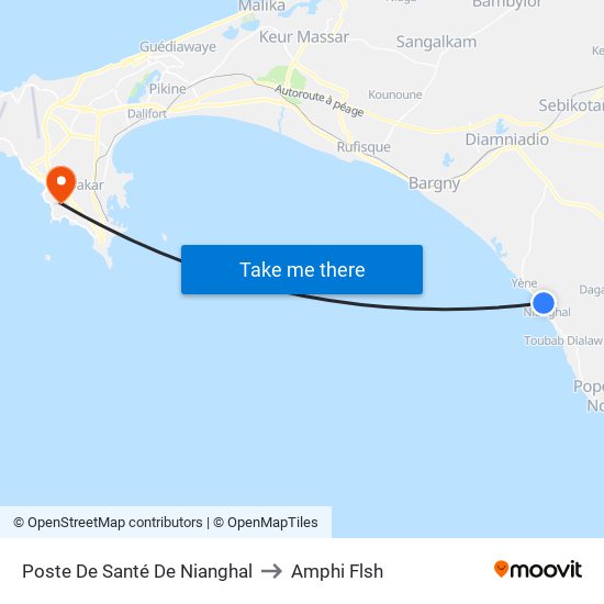 Poste De Santé De Nianghal to Amphi Flsh map