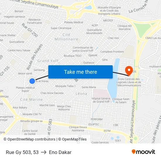 Rue Gy 503, 53 to Eno Dakar map