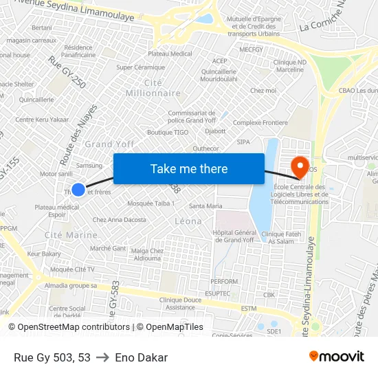 Rue Gy 503, 53 to Eno Dakar map