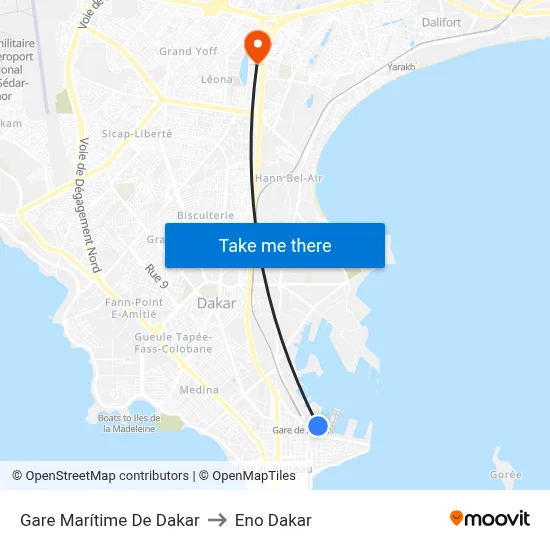 Gare Marítime De Dakar to Eno Dakar map