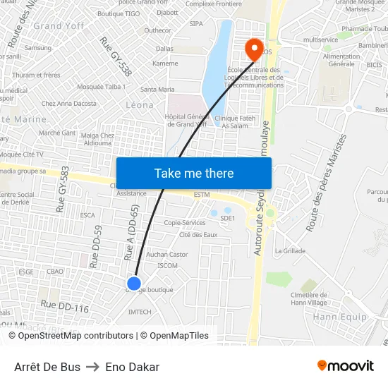 Arrêt De Bus to Eno Dakar map