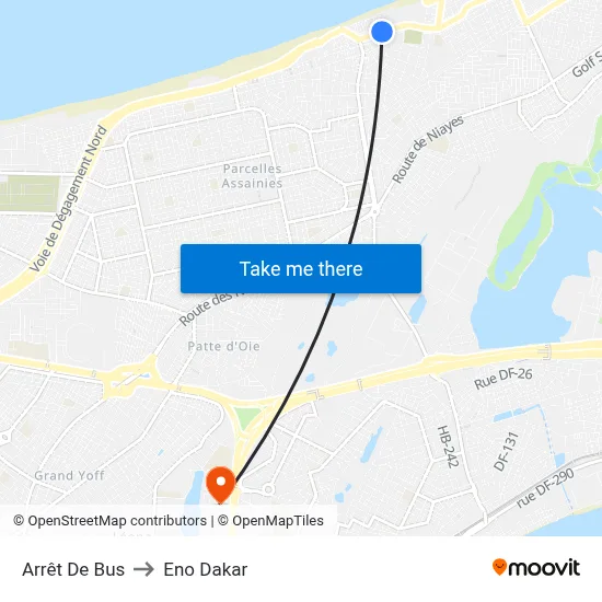 Arrêt De Bus to Eno Dakar map