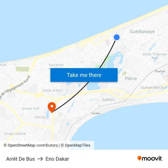 Arrêt De Bus to Eno Dakar map